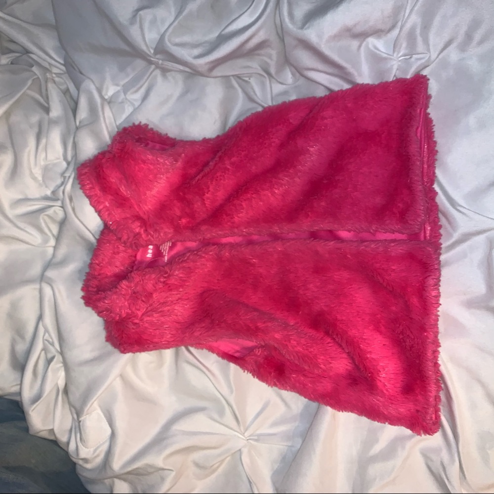 Hot pink fuzzy vest